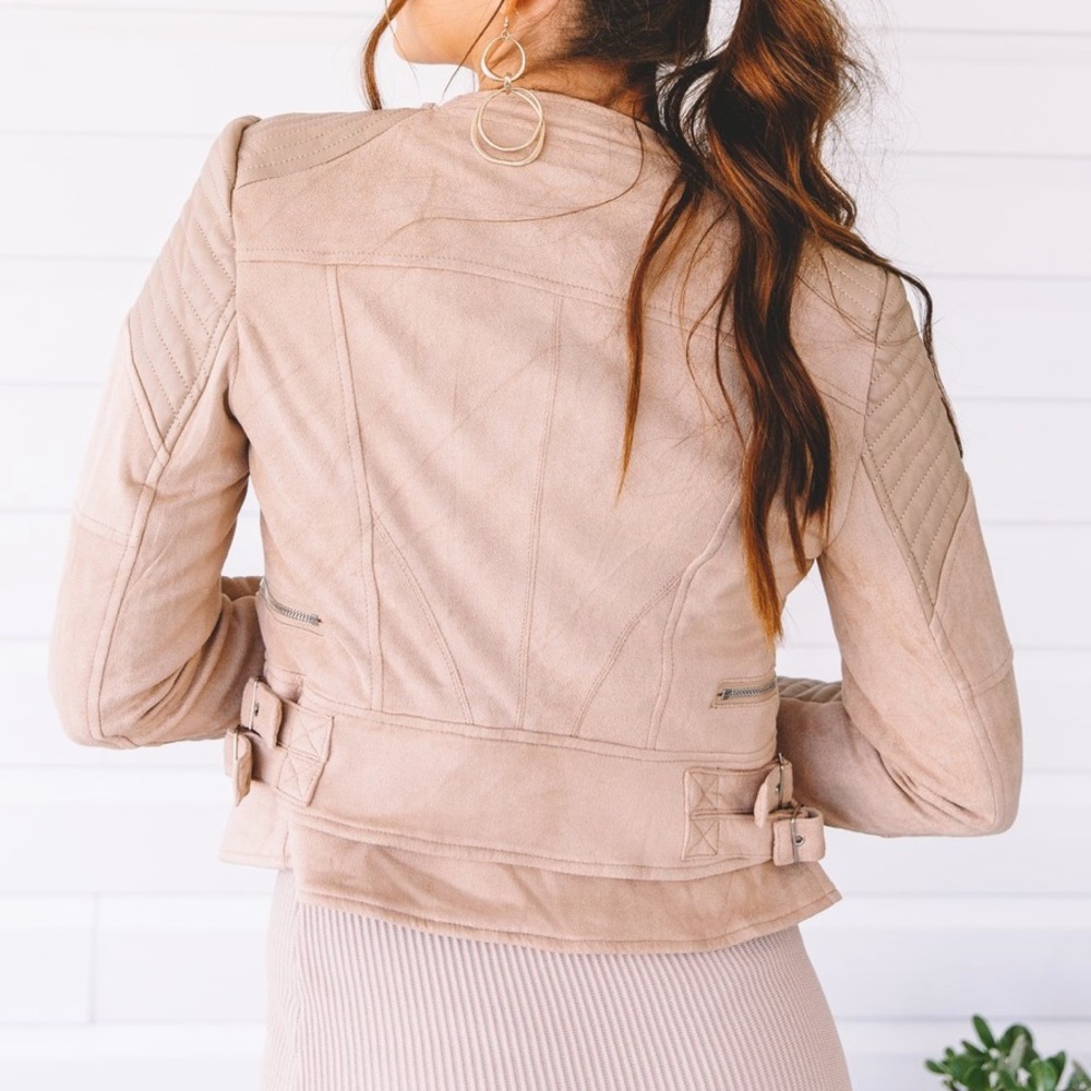 HP🎉 + White Fox Boutique Nude Bessy Biker Jacket - Picture 6 of 16